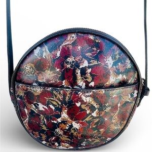 Patricia Nash Scarlet Bloom Scafati Round Canteen Crossbody Bag
